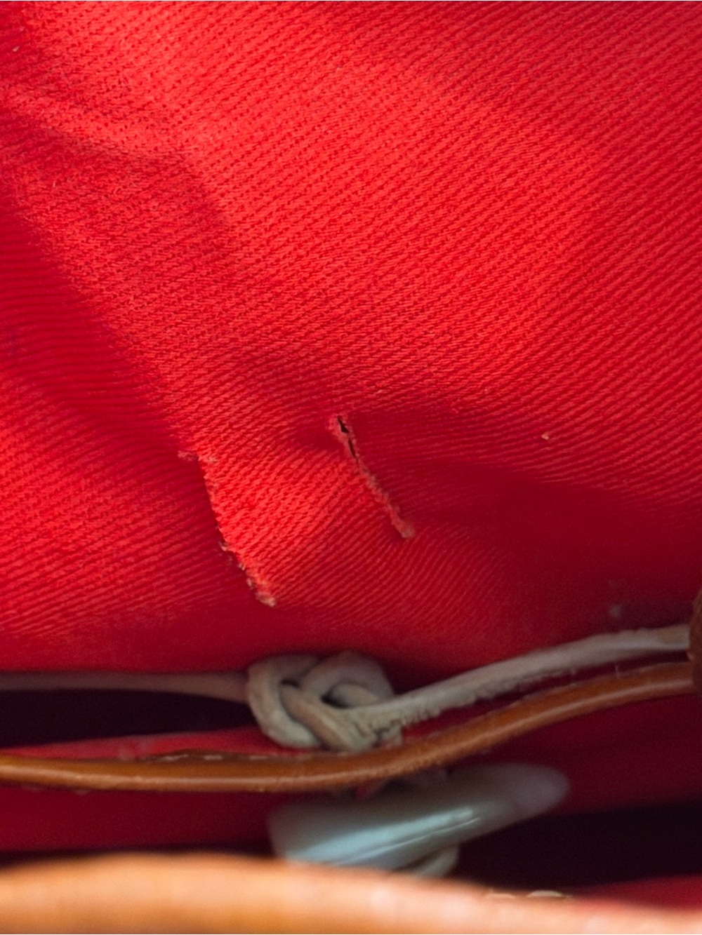 Dooney & Bourke Orange Pebbled Leather Drawstring Shoulder Bag - Picture 7 of 8